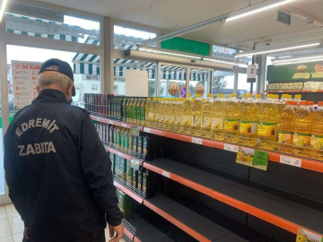 Edremit zabıtadan stok yağ denetimi