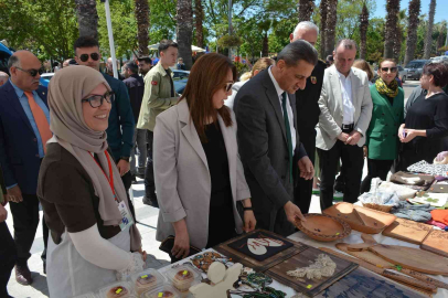 Sinopta engellilerden el işi sergisi