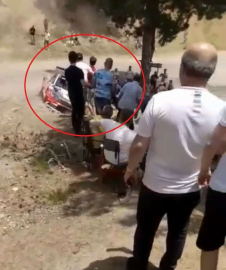 Rallide Sürücülerin Arasına Daldı, Facia Böyle Teğet Geçti