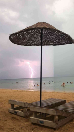 Mudanyada Çakan Şimşekler Armutlu Sahilinden Böyle Görüldü