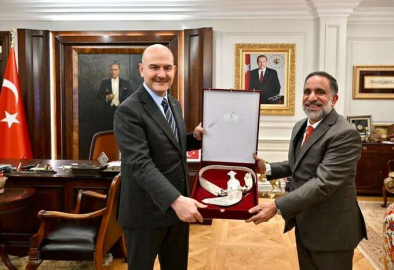 İçişleri Bakanı Soylu, görev süresini tamamlayan Umman Büyükelçisi Al-Salhiyi kabul etti