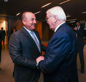 Çavuşoğlu, Almanya Cumhurbaşkanı Steinmeier ile bir araya geldi