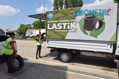 Yıldırım da eski lastikler, ekonomiye kazandırılıyor