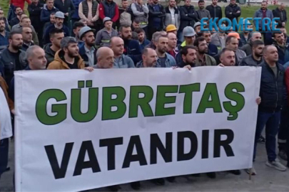 Gübretaş işçileri eylem yaptı