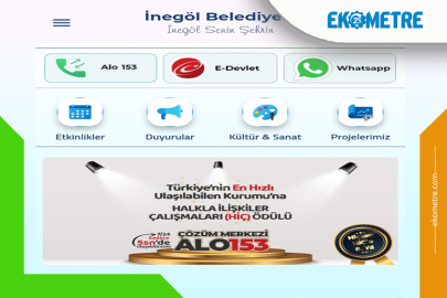İnegöl Belediyesi’nin tüm hizmetleri cebinizde