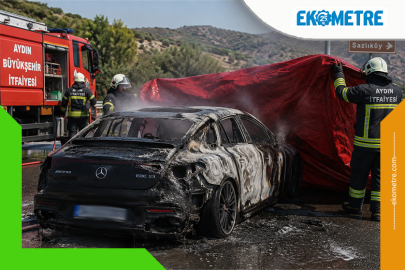 8 milyon liralık elektrikli Mercedes seyir halindeyken yandı