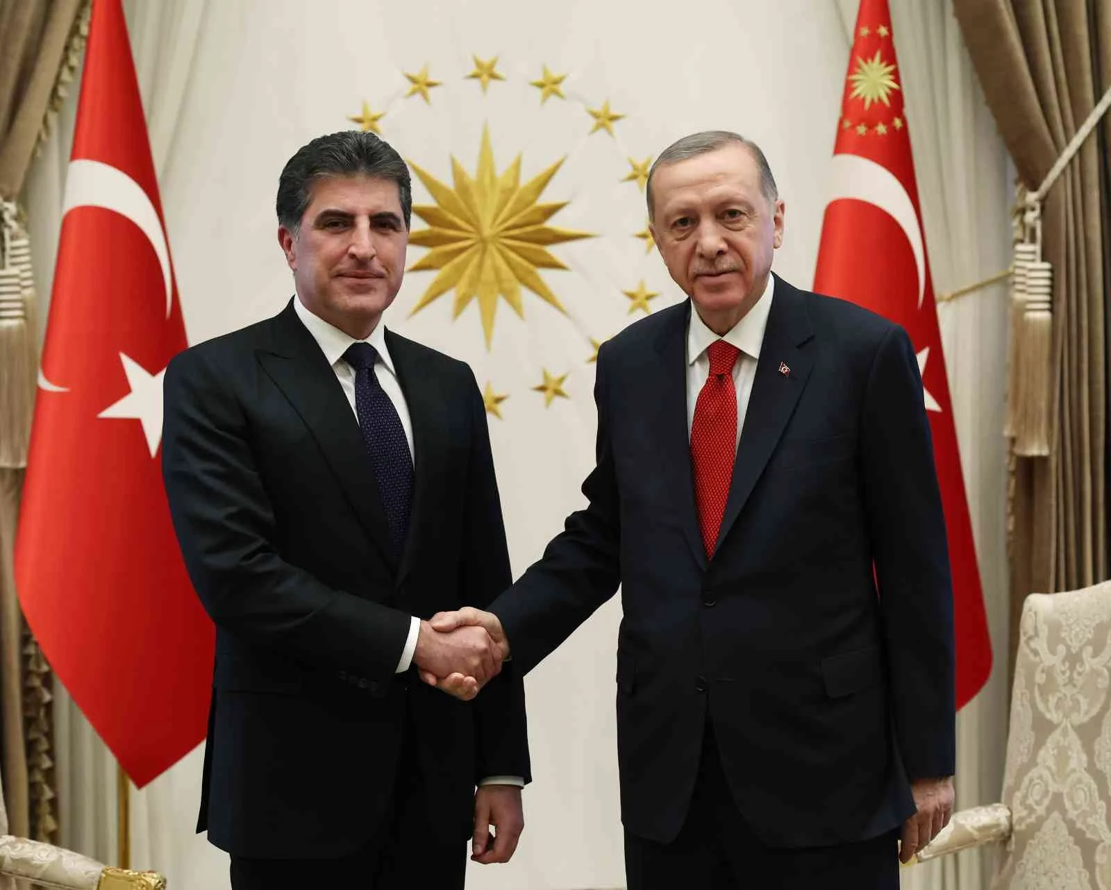 Cumhurbaşkanı Erdoğan, Irak Kürt Bölgesel Yönetimi (IKBY) Başkanı Barzaniyi kabul etti