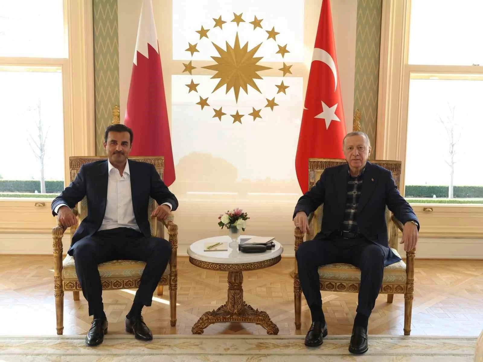 Cumhurbaşkanı Recep Tayyip Erdoğanın Katar Emiri Al Sani ile görüşmesi başladı