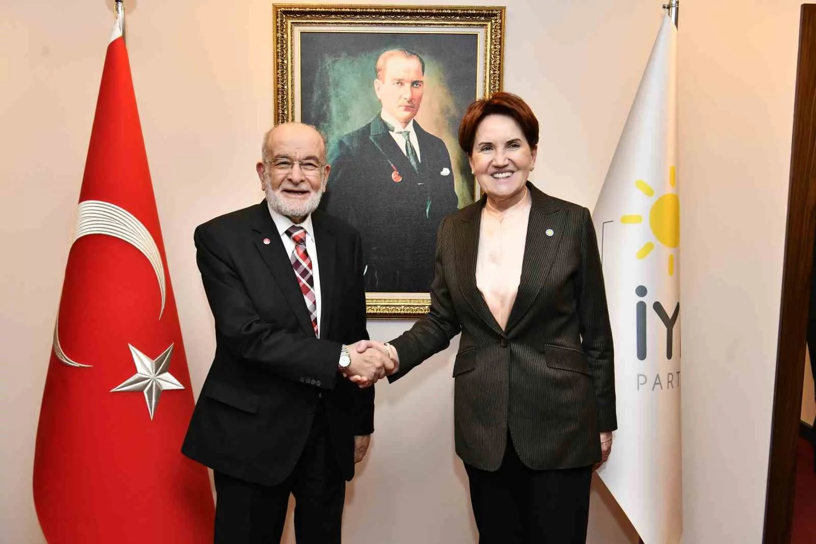 İYİ Parti lideri Akşener, Temel Karamollaoğlunu kabul etti