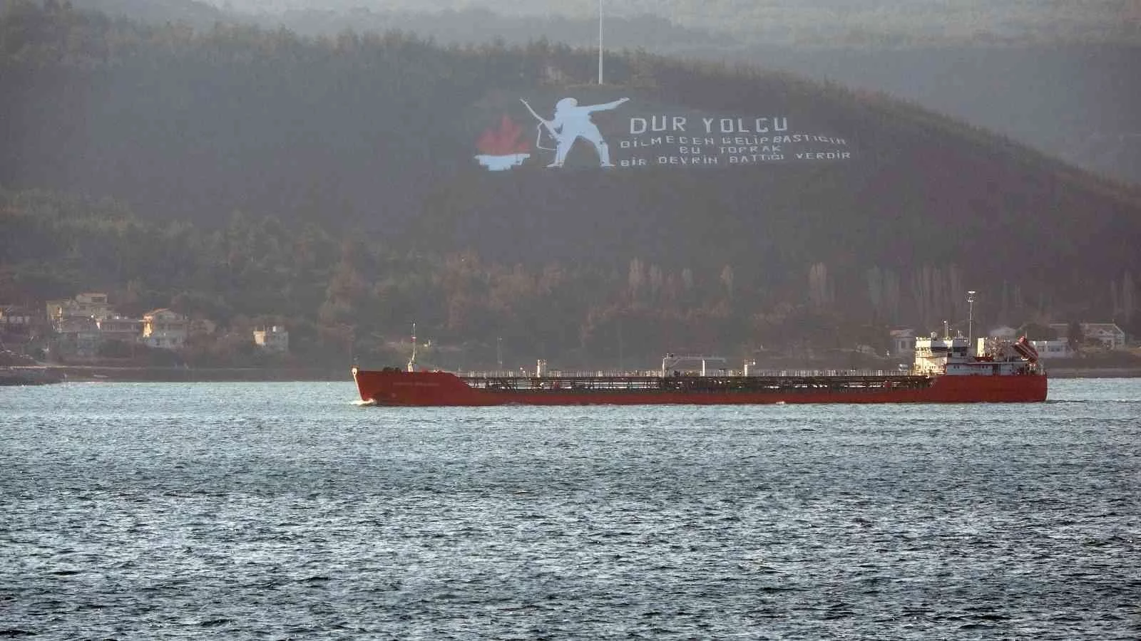 Rusyadan ayçiçek yağı taşıyan gemi Çanakkale Boğazından geçti