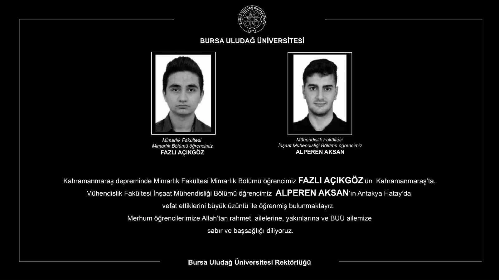 Uludağ Üniversitesinin Acı Kaybı